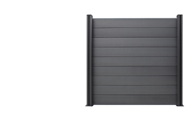 Grey composite WPC fencing panels for outdoor privacy fencing