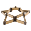 guansen_garden_bed_star Star-shaped modular WPC garden bed with teak wood grain boards and dark connector posts