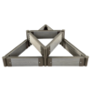 guansen_garden_bed_triangle Modular triangular WPC garden bed kit with grey wood grain boards and round corner posts